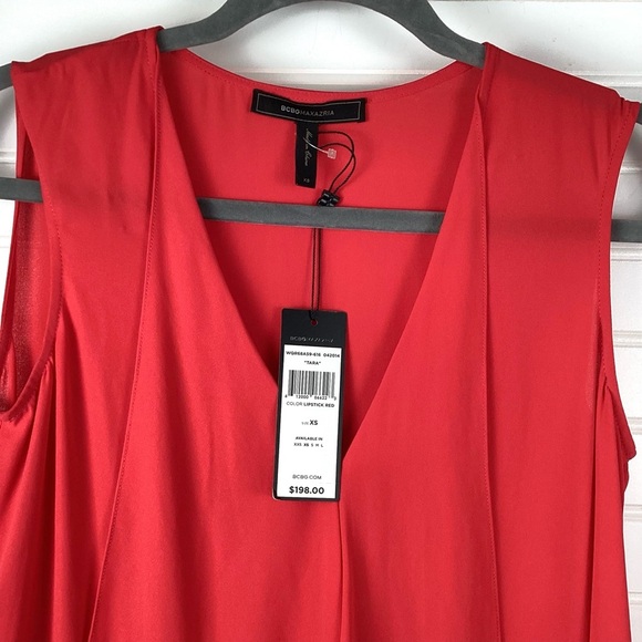 BCBG Max Azria NWT Tara Cascade Ruffle Dress Size XS Ruffle High/Low Dress - Picture 10 of 13